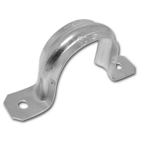 (Pack of 5) Airmont Products AP-10430 2’’ Two Hole Rigid Snap On Pipe Strap for EMT or IMC Conduit Installation, Reinforced Rib for Extra Strength, Galvanized Zinc Plated Metal, Tension Clamp